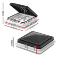 Weisshorn Caravan Roof Vent Hatch 350x350mm Black Motorhome RV