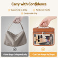 Embellir Makeup Case for Women Travel PU Cosmetic Organizer Brown