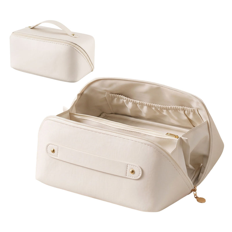 Embellir Makeup Case Portable Cosmetic Bag Organiser Toiletry Travel Bag PU White