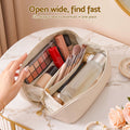 Embellir Makeup Case Portable Cosmetic Bag Organiser Toiletry Travel Bag PU White