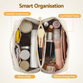 Embellir Makeup Case Portable Cosmetic Bag Organiser Toiletry Travel Bag PU White