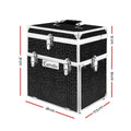 Embellir Cosmetic Case Crocodile Black Makeup Organiser Mirror