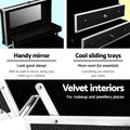 Embellir Cosmetic Case Crocodile Black Makeup Organiser Mirror