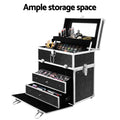 Embellir Cosmetic Case Crocodile Black Makeup Organiser Mirror