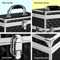 Embellir Cosmetic Makeup Carry Case Mirror Diamond Black