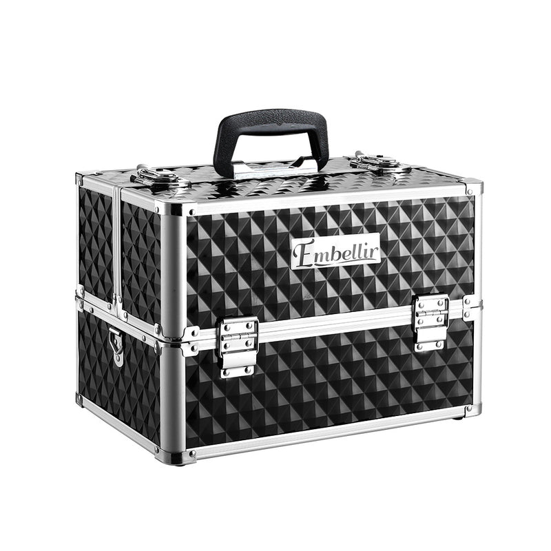 Embellir Cosmetic Makeup Case Diamond Black Portable Storage Box