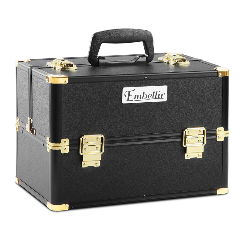 Embellir Portable Makeup Case Black Gold Cosmetic Organiser