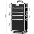 Embellir Makeup Trolley Cosmetic Organiser Black Travel Case Wheels