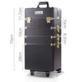 Embellir Makeup Trolley Case Cosmetic Organiser Box Gold Wheels