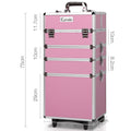 Embellir Makeup Trolley Beauty Case Cosmetic Organiser Pink Wheels