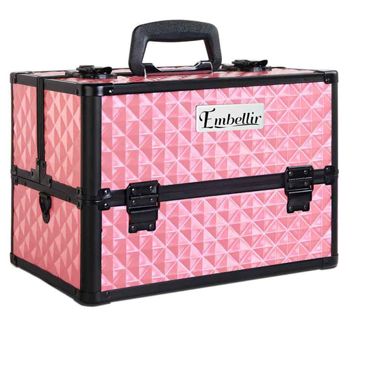 Embellir Portable Cosmetic Makeup Case Diamond Pink