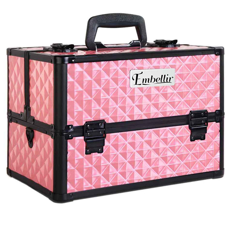 Embellir Portable Cosmetic Makeup Case Diamond Pink