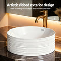 Cefito 36cm Round White Ceramic Countertop Basin Vanity