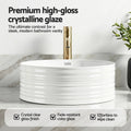 Cefito 36cm Round White Ceramic Countertop Basin Vanity