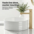 Cefito 36cm Round White Ceramic Countertop Basin Vanity