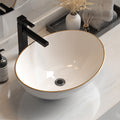Cefito Ceramic Basin Sink 41x34cm Gold Line Hand Wash Bowl