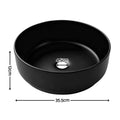 Cefito Ceramic Bathroom Basin Vessel Sink Round Matte Black 400mm