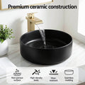 Cefito Ceramic Bathroom Basin Vessel Sink Round Matte Black 400mm