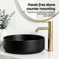 Cefito Ceramic Bathroom Basin Vessel Sink Round Matte Black 400mm
