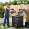 Gardeon Compost Bin 300L Black Heavy-Duty Outdoor Composter
