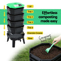 Gardeon Compost Bin 4-Tray Worm Farm Stackable Liquid Tap