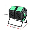 Gardeon Compost Bin 130L Dual-Chamber Tumbler Rotating Garden