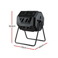 Gardeon Compost Bin 160L Dual Chamber Tumbler Rotating Garden