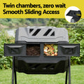 Gardeon Compost Bin 160L Dual Chamber Tumbler Rotating Garden