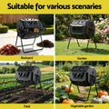 Gardeon Compost Bin 160L Dual Chamber Tumbler Rotating Garden