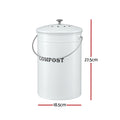 Gardeon Compost Bin Kitchen Compost Caddy Food Waste Bin Bench White