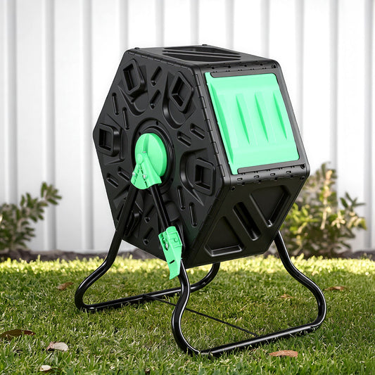 Gardeon 65L Compost Bin Tumbler Rotating Outdoor Sliding Door