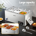 Devanti Commercial Food Warmer Bain Marie 4 Pan Electric