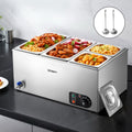 Devanti Commercial Food Warmer Bain Marie 4 Pan Electric