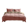 Cosy Club Cotton Quilt Cover Set DOUBLE Blush Beige