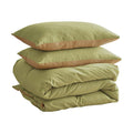 Cosy Club Washed Cotton Quilt Set Yellow Lime DOUBLE