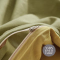 Cosy Club Washed Cotton Quilt Set Yellow Lime DOUBLE