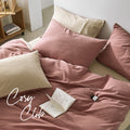 Cosy Club Cotton Quilt Cover Set Single Vanilla Rhubarb