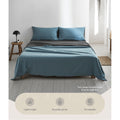 Cosy Club Cotton Sheet Set DOUBLE Blue Grey