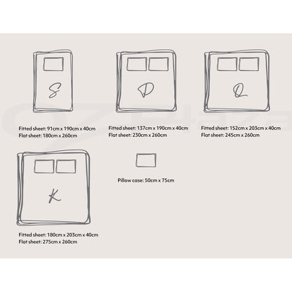 Cosy Club Cotton Bed Sheets Set Navy Grey Cover Double