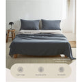 Cosy Club Cotton Sheets Set Double Navy Grey Pillowcases