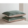 Cosy Club Cotton Sheets DOUBLE Green Beige Bed Set Cover