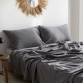 Cosy Club Washed Cotton Sheet Set Grey DOUBLE