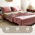 Cosy Club Cotton Sheets Set DOUBLE Pink Brown Bed Linen