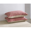 Cosy Club Cotton Sheets Set Double Red Beige Pillowcases