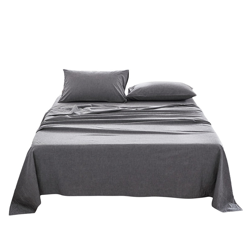 Cosy Club Single Cotton Bed Sheets Set Black