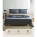 Cosy Club Cotton Bed Sheets Single Navy Grey