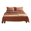 Cosy Club Cotton Sheets Single Orange Brown Bed Cover Set