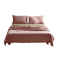 Cosy Club Cotton Sheets Single Pink Brown Bedding Set