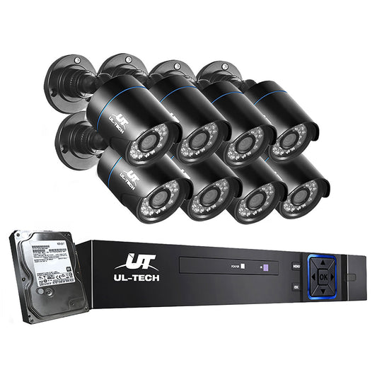 UL-tech CCTV 8CH DVR Security System 8 Cameras 4TB HDD