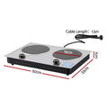 Devanti 2 Hobs Ceramic Cooktop Electric Hot Plate Infrared Knob Control 2400W